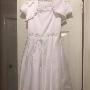 NWOT Tiffany size 8 white tea length gown